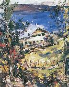 Lovis Corinth, Walchensee, Landhaus mit Wascheplatz